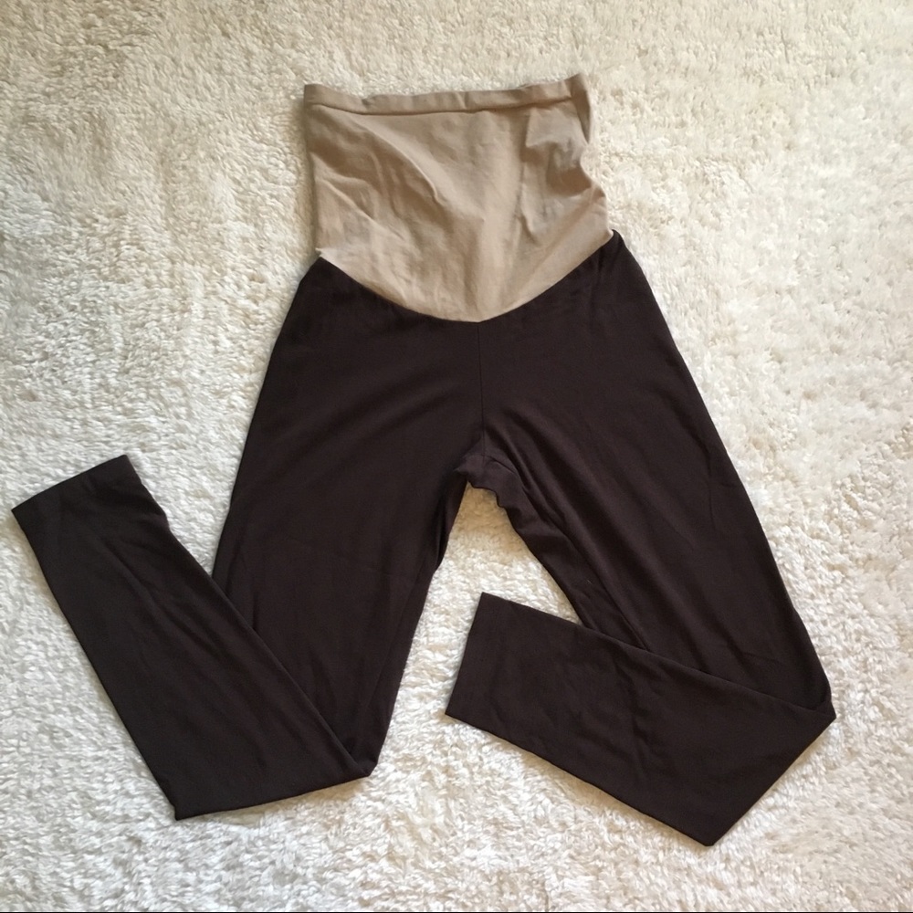 Brown maternity leggings